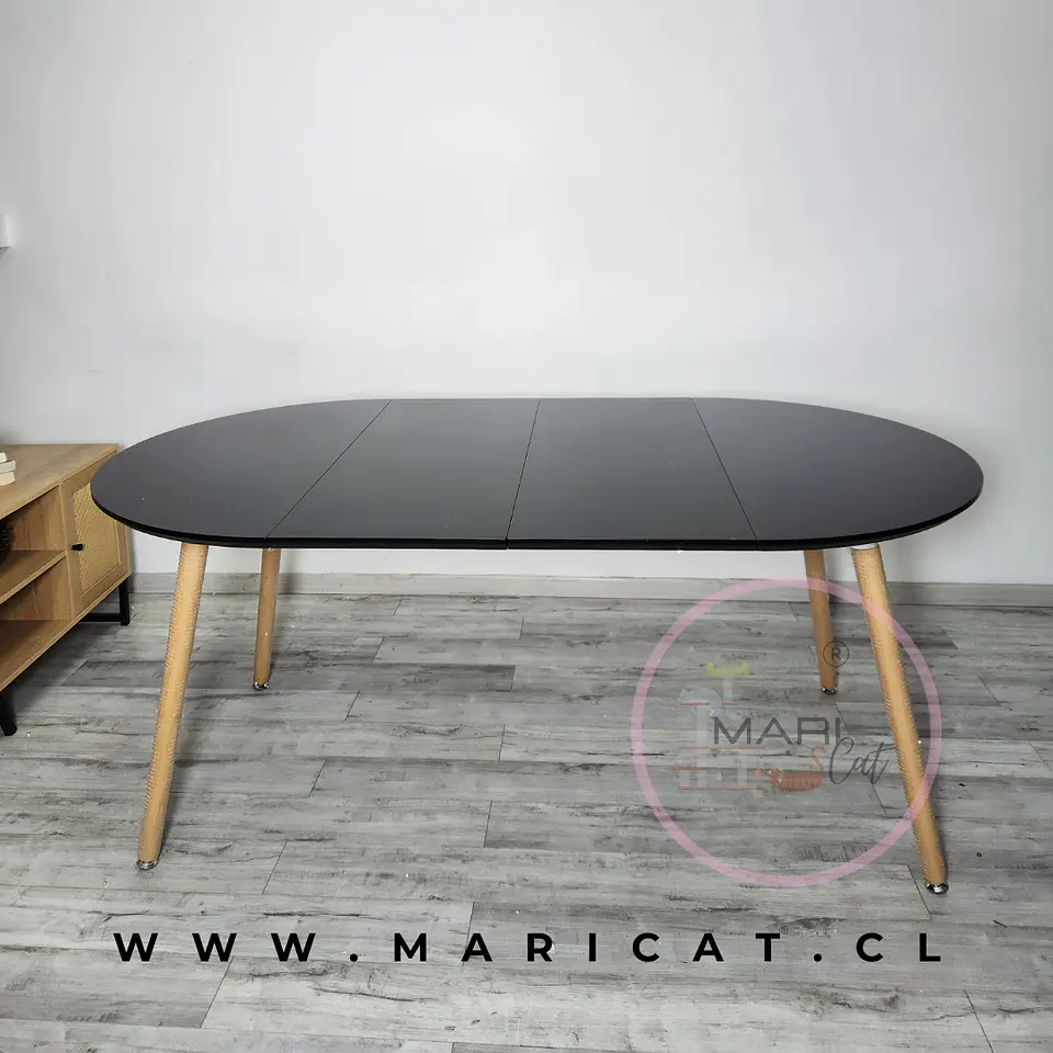 Mesa Expandible Rectangular tres en uno Black MDF Black de comedor o reunion 2
