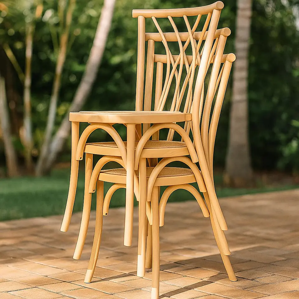 Pack de 4 Sillas Alpes de Madera Apilable 1