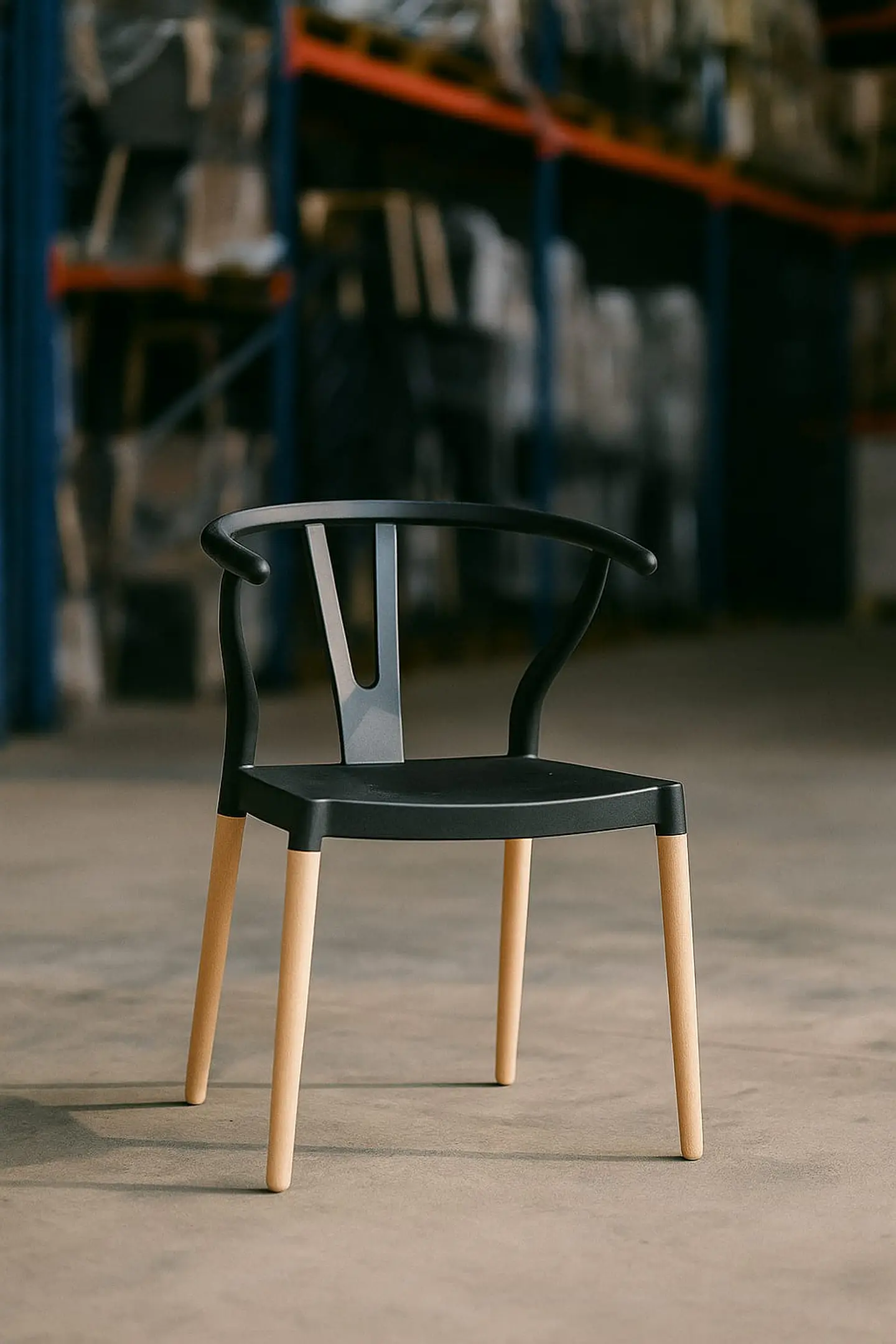 Silla Wishbone Polipropileno apilable 1