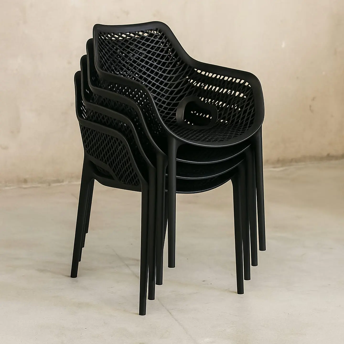 Pack de Cuatro Butaca Stool Terraza apilable 1