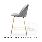 Taburete Bar Alto Velvet Luxury Terciopelo Dorado 66cm - Miniatura 3