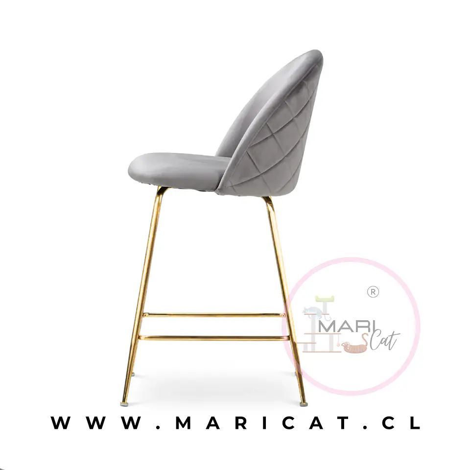 Taburete Bar Alto Velvet Luxury Terciopelo Dorado 66cm 3