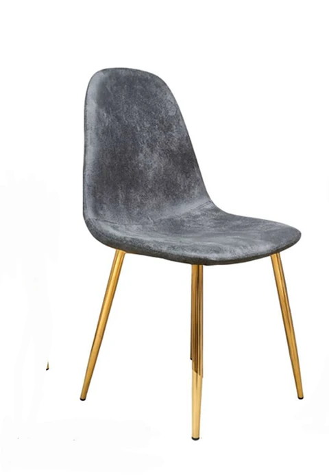 Silla Spoon Polipropileno Acolchado en Gamuza Gris