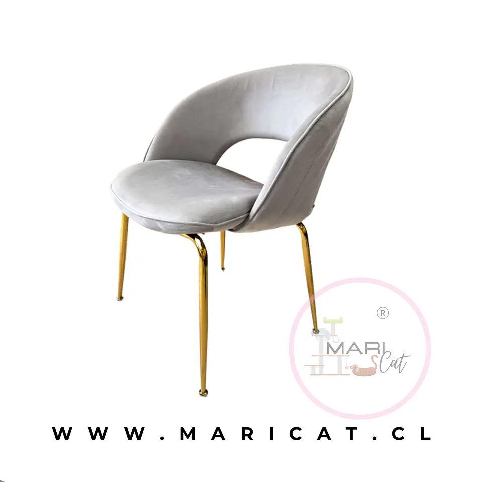 Silla Sitial Siena Top Velvet Gold Gris 1