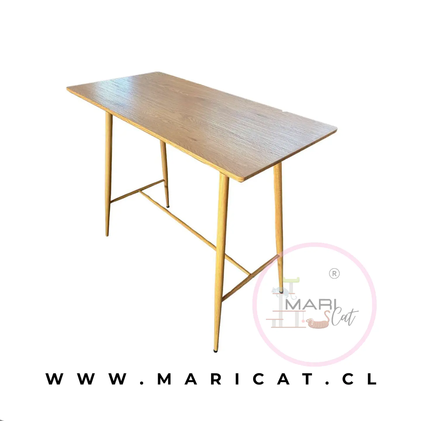 Mesa Alta Rectangular Lyon MDF Metal Wood 2