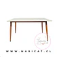 Mesa Rectangular Cuarzo Calacatta estilo marmol y Estructura Metálica – Comedor Sala de Reuniones  - Miniatura 2