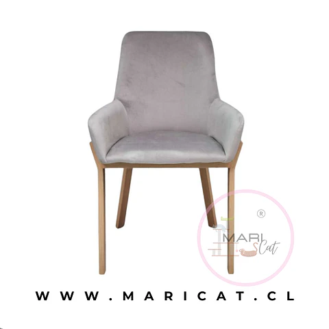 Silla Sitial Porto Velvet Gris Wood