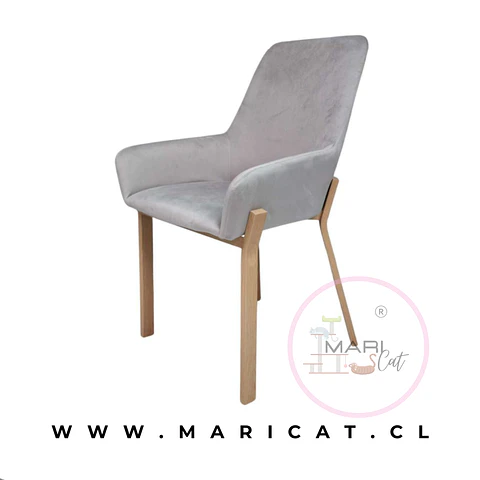 Silla Sitial Porto Velvet Gris Wood