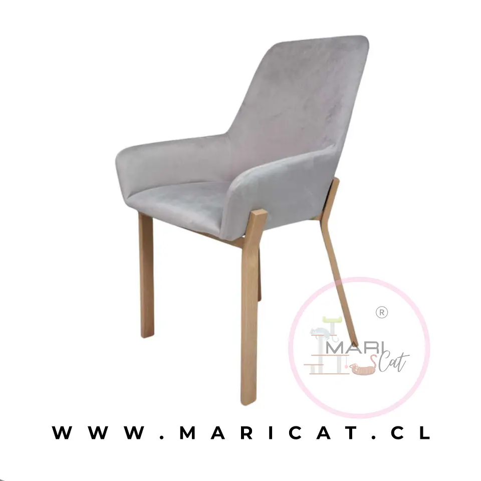Silla Sitial Porto Velvet Gris Wood 2