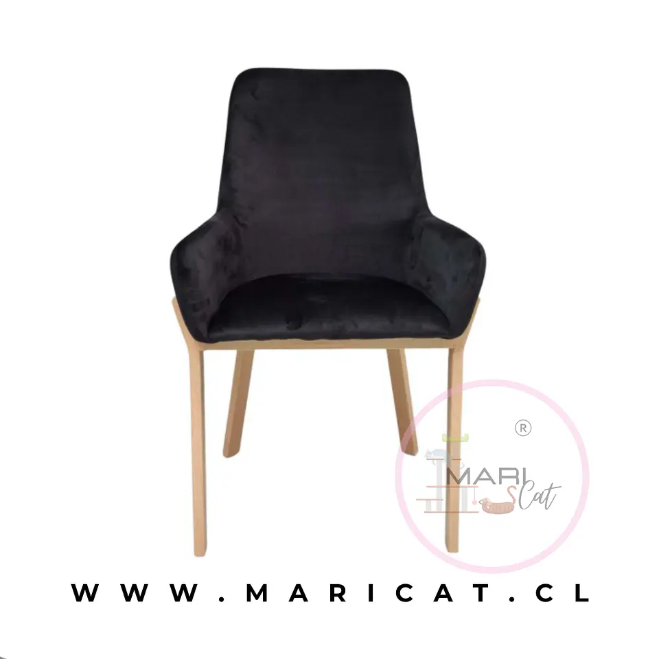 Silla Sitial Porto Velvet Negro Wood 1