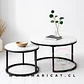 Mesa de Centro Anidada Mut de MDF Efecto Mármol con Base de Hierro – Set 2 Piezas - Miniatura 1