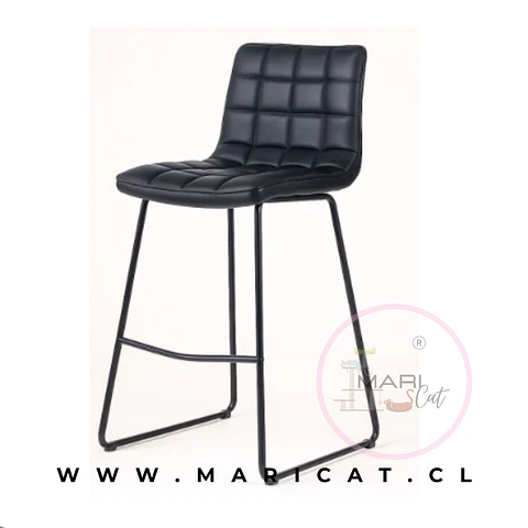 Taburete Bar Alto Milano Eco Cuero Negro 75cm