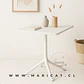 Mesa Tulip Cuadrada Blanca de Polipropileno con Pie Central para Terraza y Uso Comercial - Miniatura 1