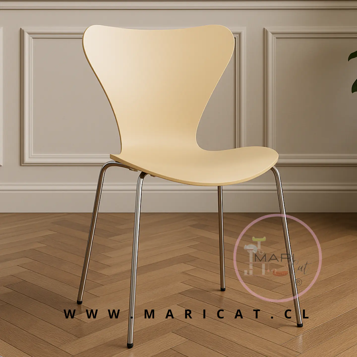Silla Mariposa Polipropileno Beige Silver 1