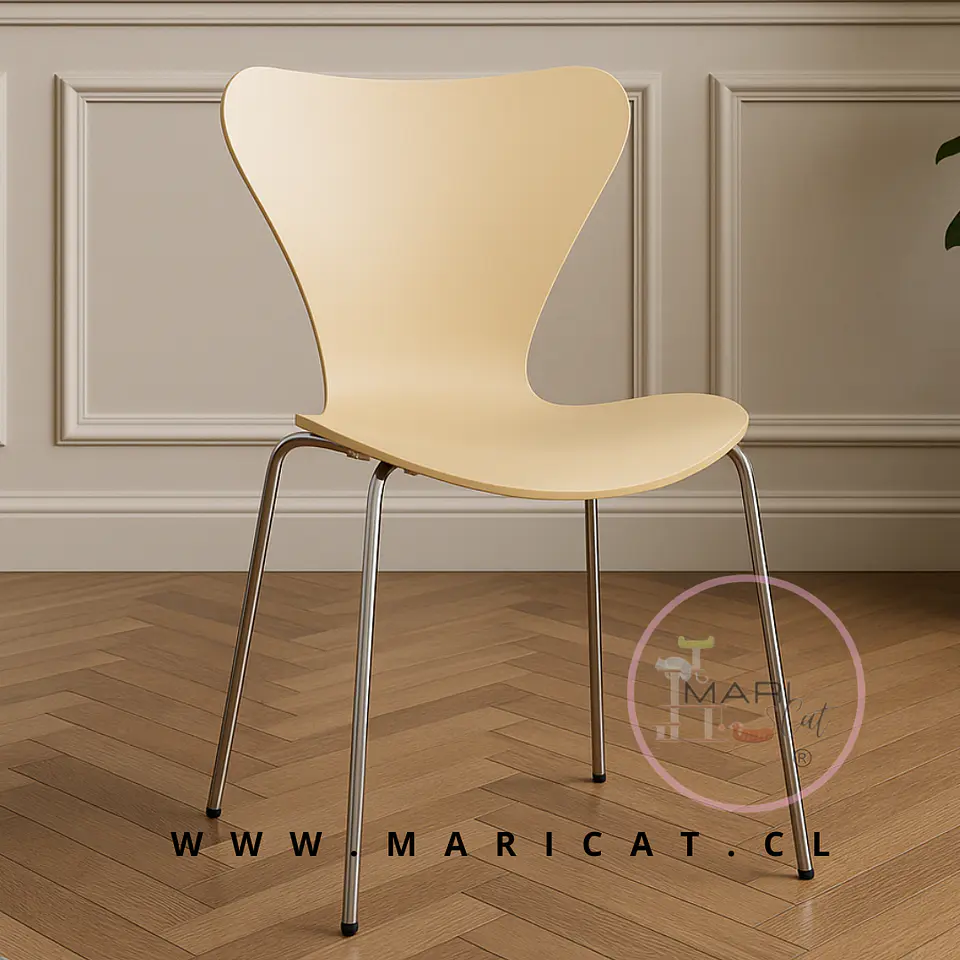 Silla Mariposa Polipropileno Beige Silver 1