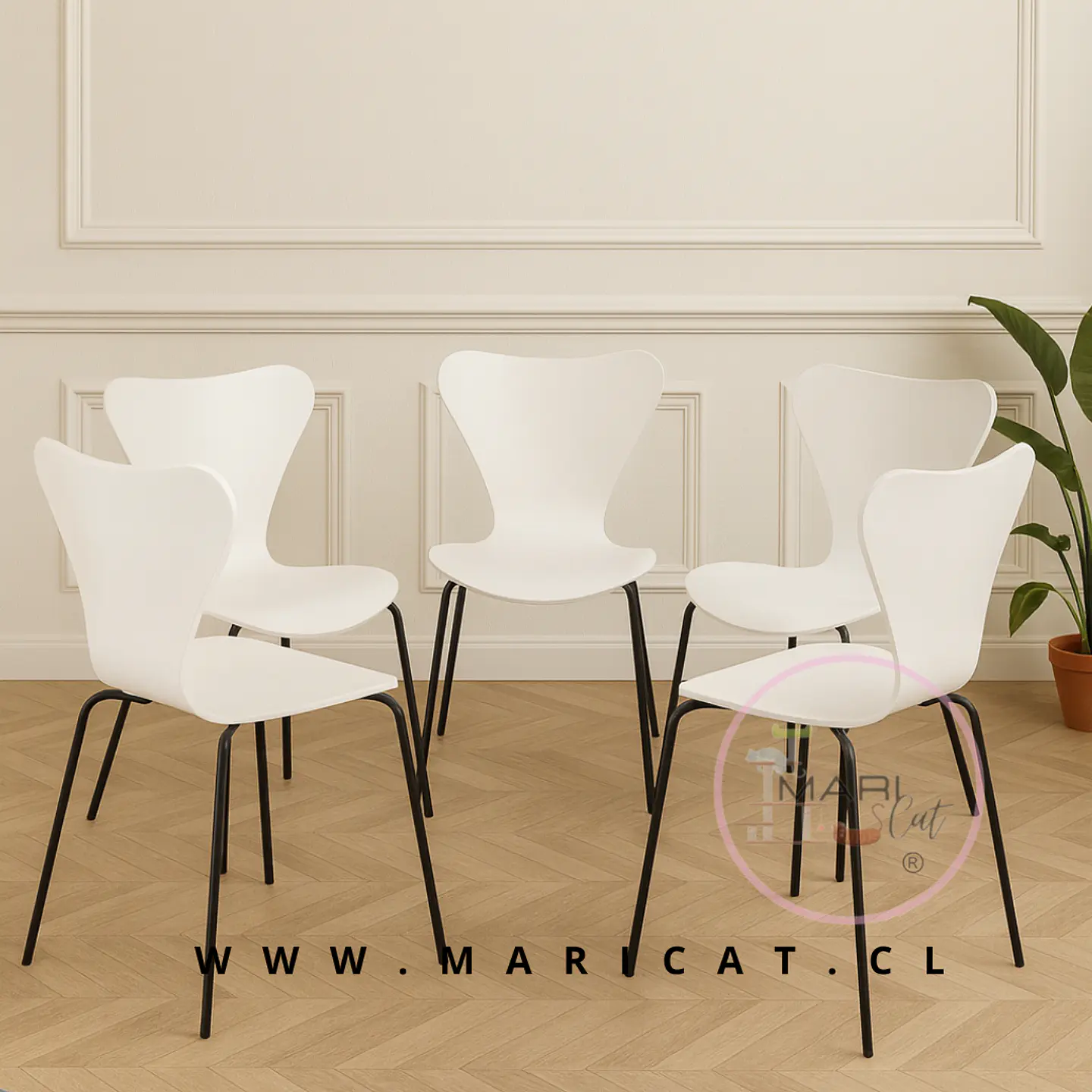 Silla Mariposa Polipropileno Blanca Black 2