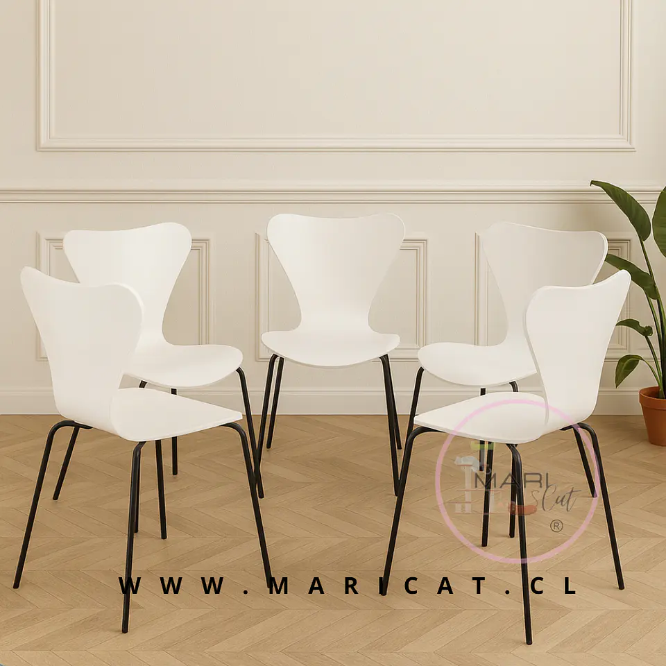 Silla Mariposa Polipropileno Blanca Black 2