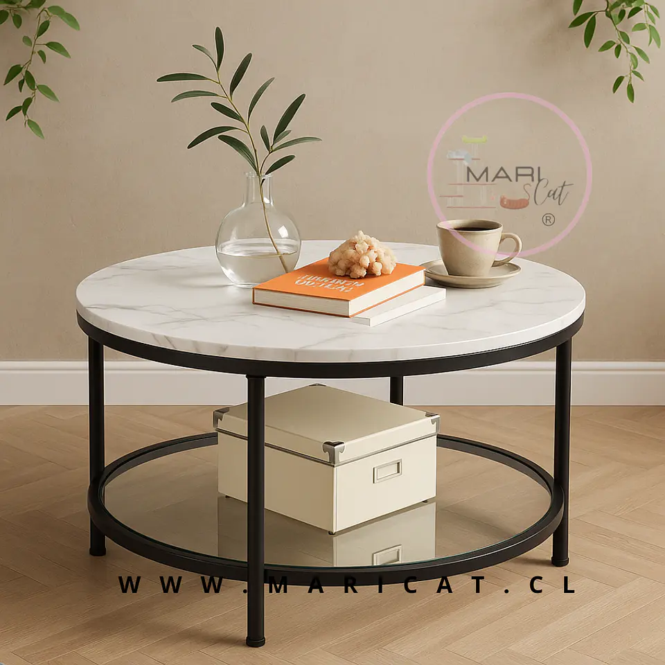 Mesa de Centro Dos niveles Black recepcion oficina living 1