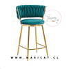 Taburete Queen Fijo Velvet Gold Verde