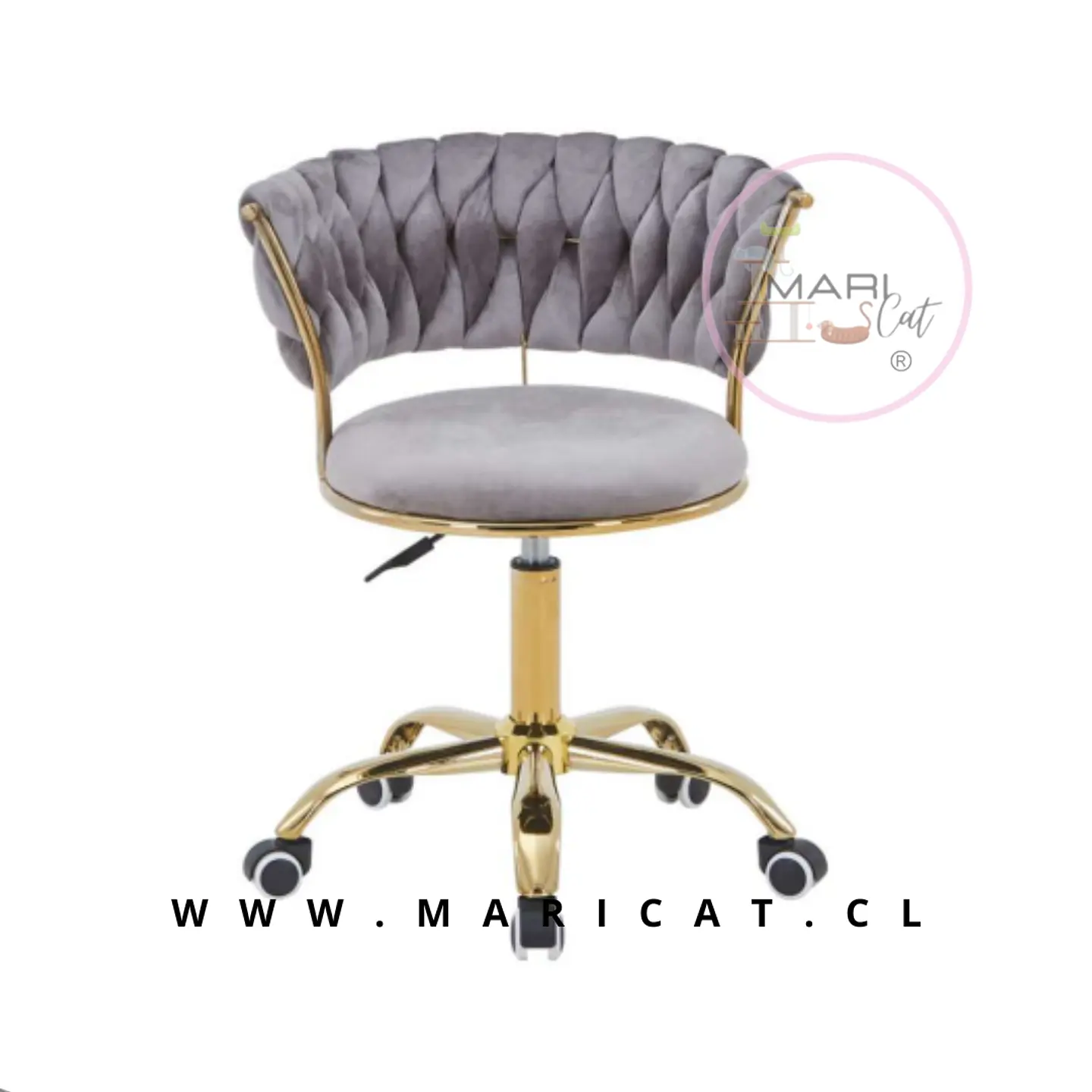 Silla Queen Cruzada Gold Gris 1