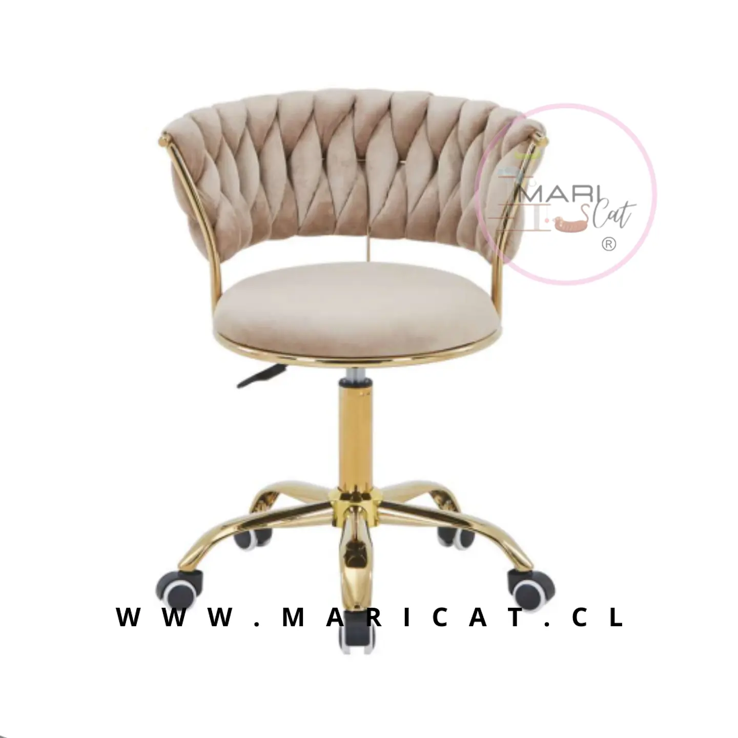 Silla Queen Cruzada Gold Beige 1