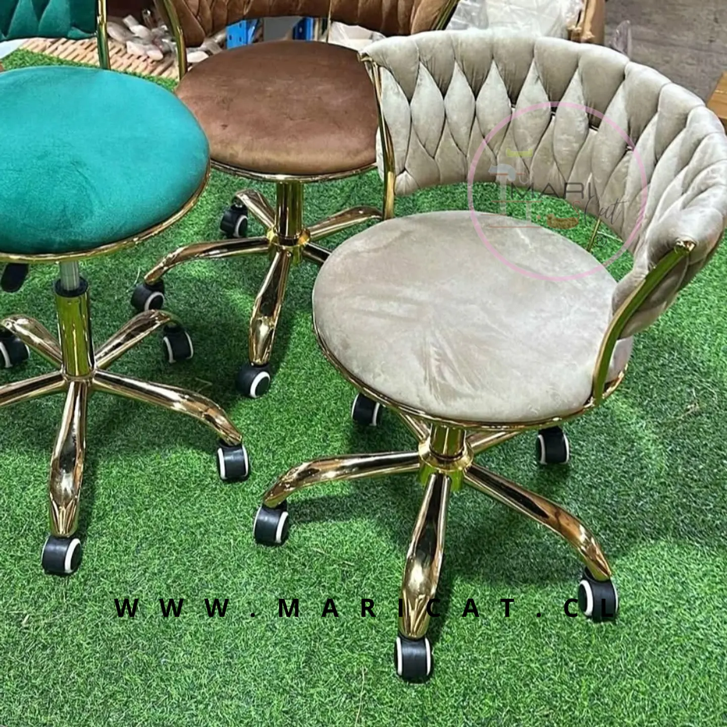 Silla Queen Cruzada Gold Beige 2