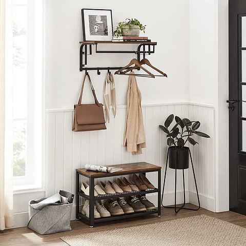 Estanteria Perchero vasaro Rustic MDF- Repisa colgador