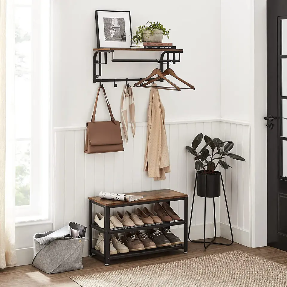 Estanteria Perchero vasaro Rustic MDF- Repisa colgador 2