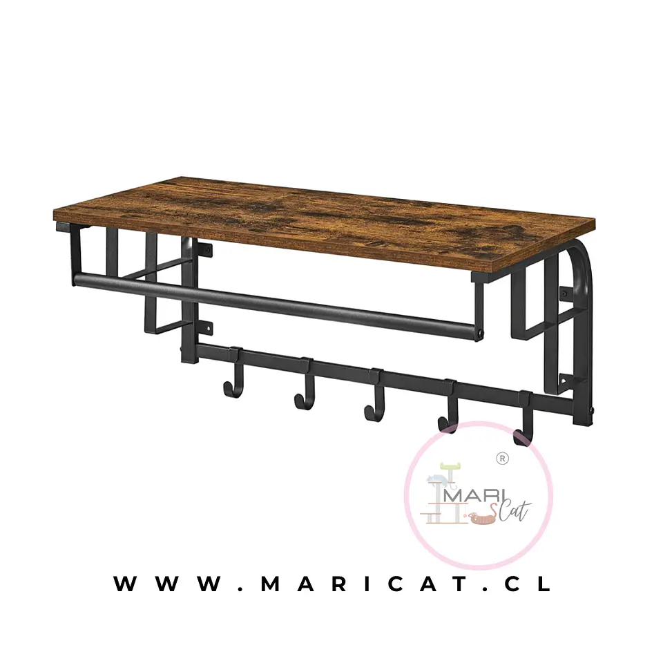 Estanteria Perchero vasaro Rustic MDF- Repisa colgador 1