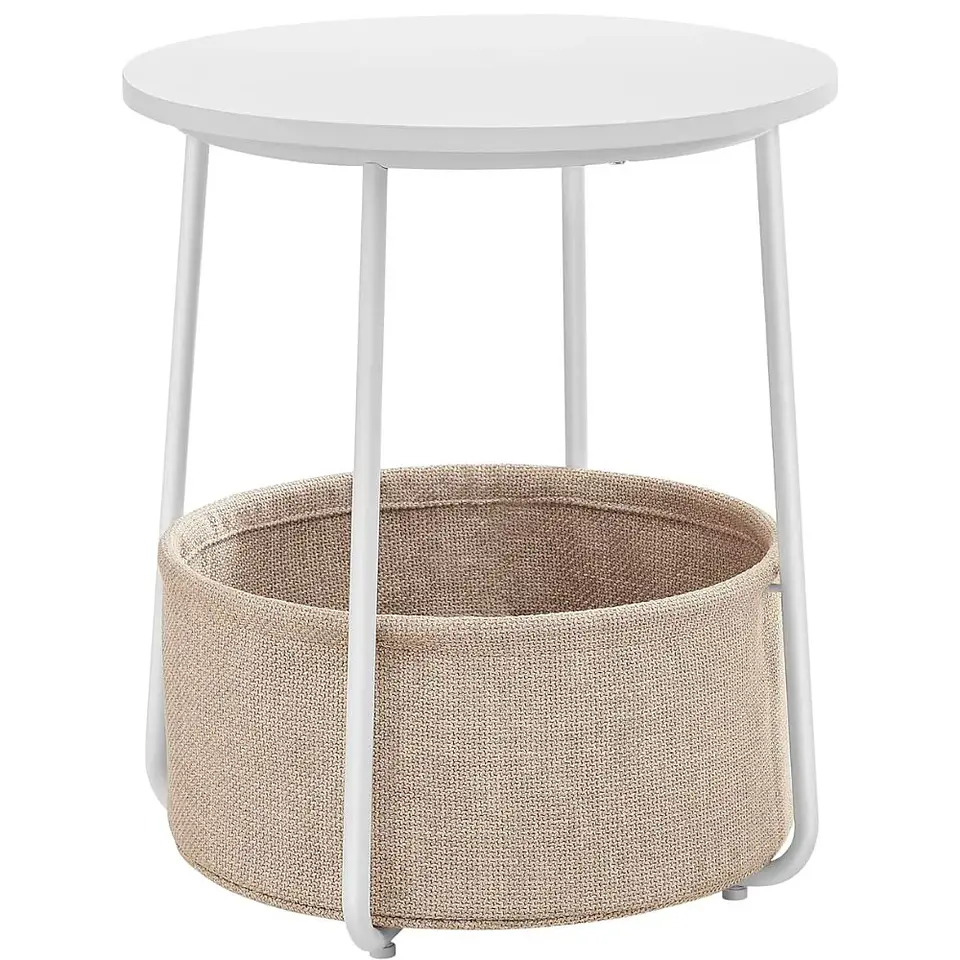 Mesa de Centro Lateral esquinera o Velador multiuso con canasto 2
