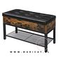 Zapatero Banqueta Ecocuero Acolchado MDF Estilo Industrial-Recibidor Dormitorio multiuso - Miniatura 2