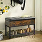 Zapatero Banqueta Ecocuero Acolchado MDF Estilo Industrial-Recibidor Dormitorio multiuso - Miniatura 3