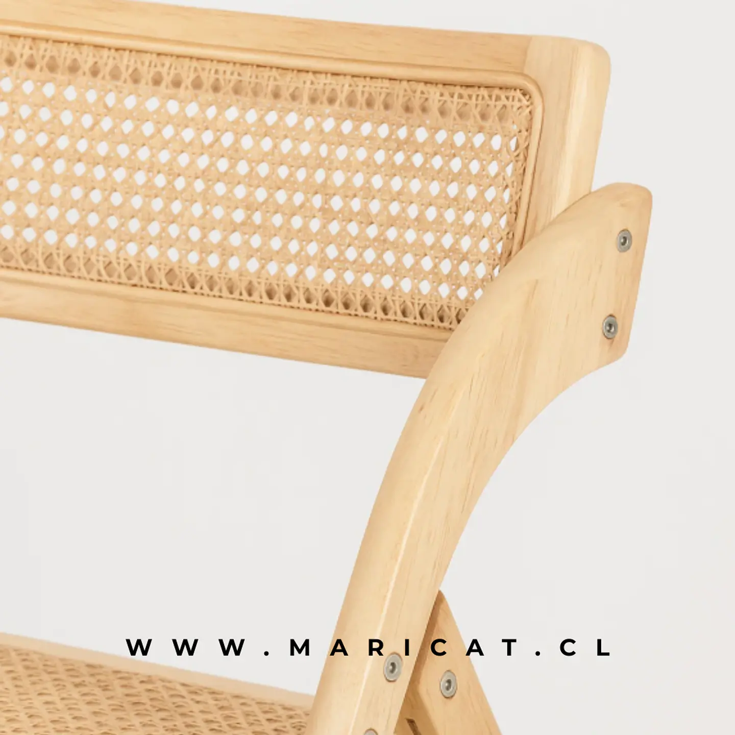 Silla Ambar Plegable Madera y Rattan Wood 2