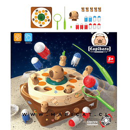 Juego De Mesa Pesca Eléctrico Giratorio Capibara Para Niños 3-8