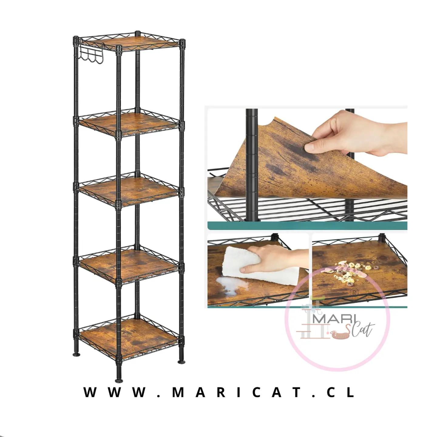 Estantería Impermeable para Baño o Lavandería Taby 1