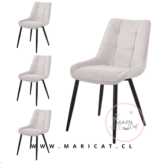 Pack de Silla Capitone Arpi Lino Beige Black 