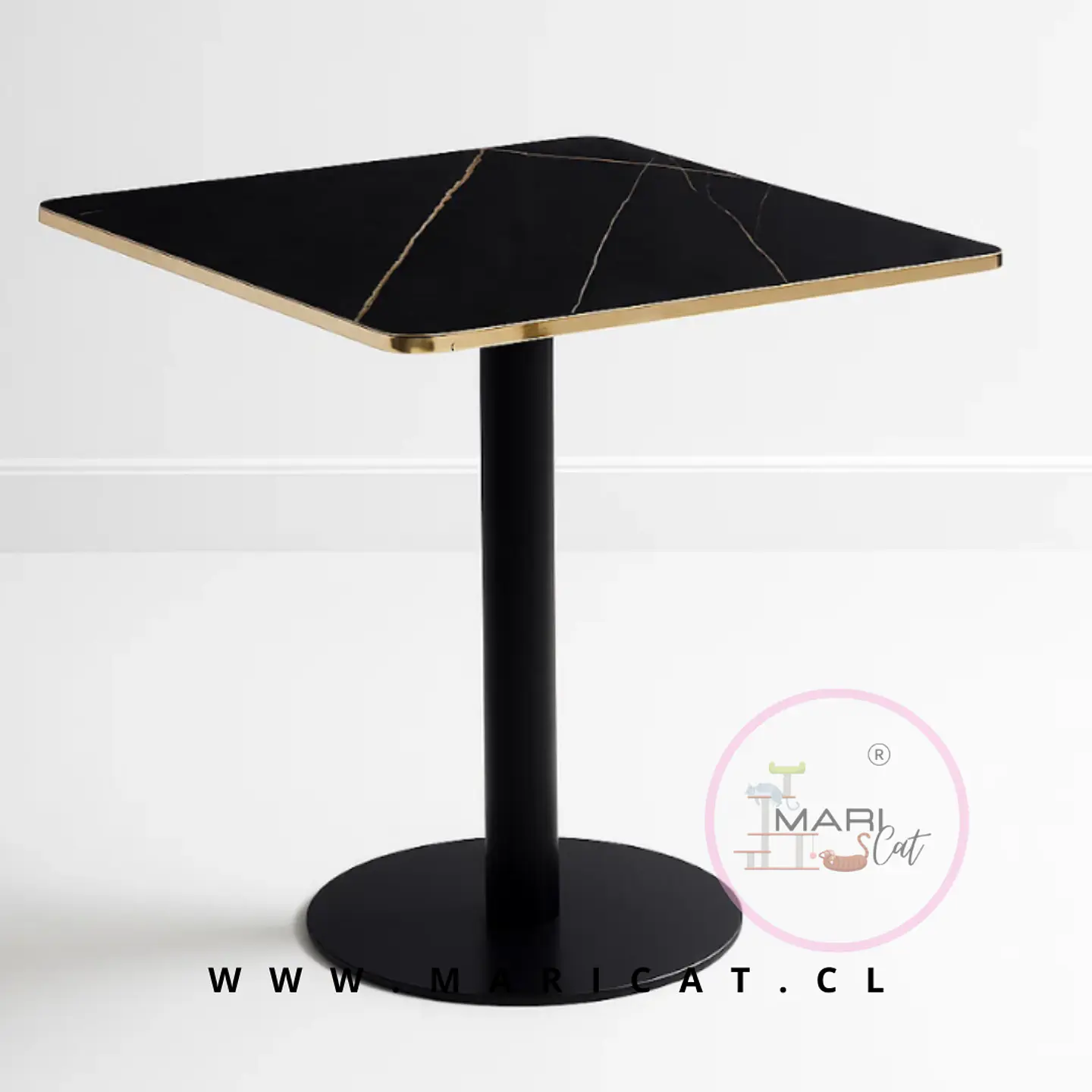 Mesa Cuadrada Negra Gold MDF 1