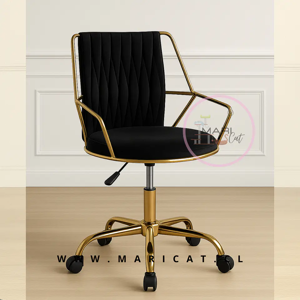 Silla Giratoria Singa con Apoya Brazos Gold Velve 1
