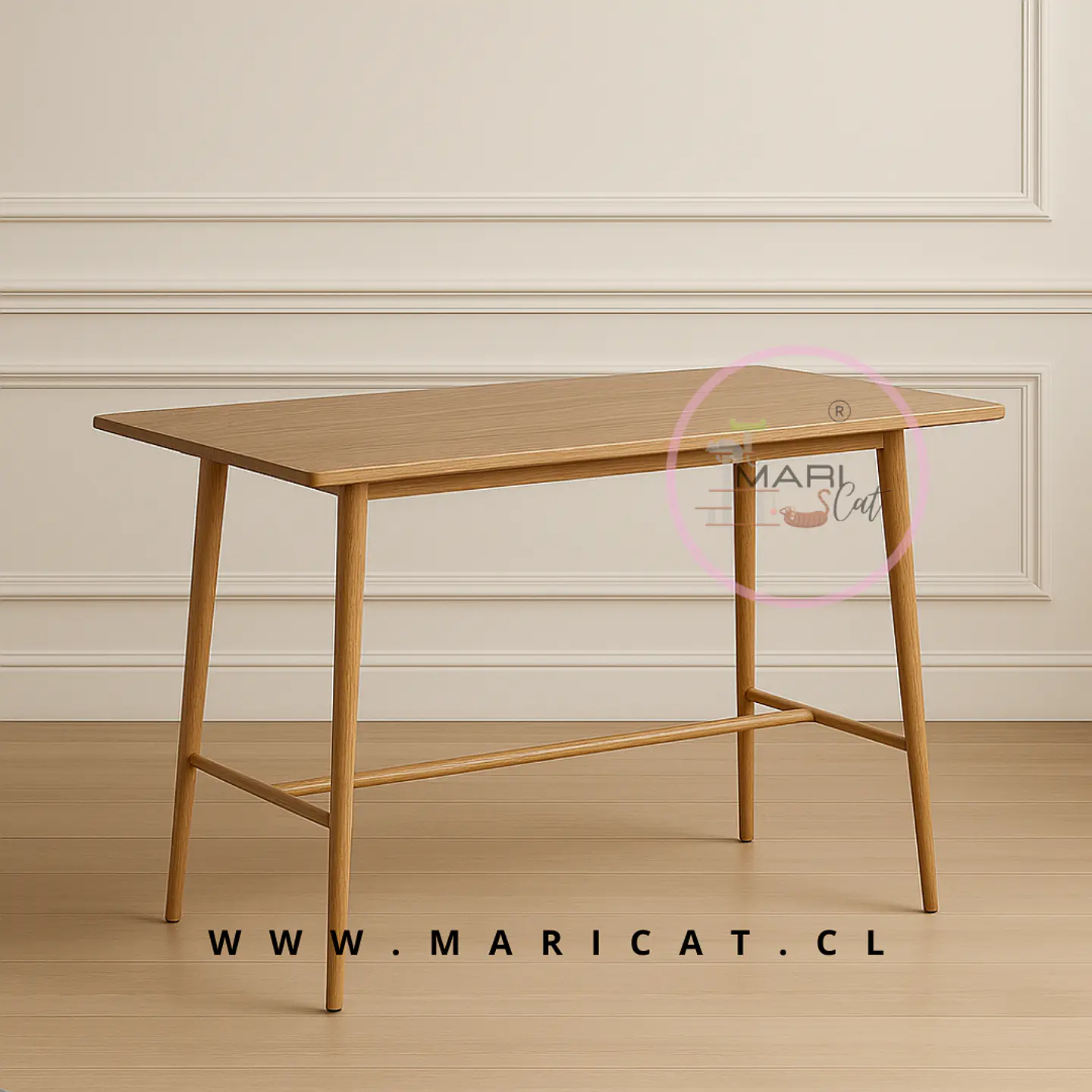 Mesa Alta Rectangular Lyon MDF Metal Wood 1