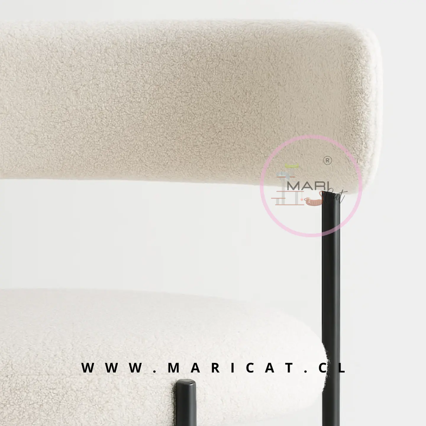 Silla Teddy Boucle arpi beige con Patas Metálicas Negras - comedor restaurant dormitorio  2
