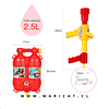 Mochila con Pistola Lanza Agua de Bombero Roja – Juguete de Agua Infantil para Niños y Niñas, Juego al Aire Libre
