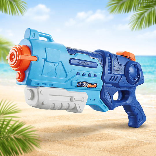 Pistola Lanza Agua Azul y Blanco | Juguete de Agua para Niños | Juego de Verano al Aire Libre desde 3 Años