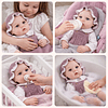 Muñeca Bebé Reborn Realista 55 cm con Accesorios en Tonos Mora  + 3 years