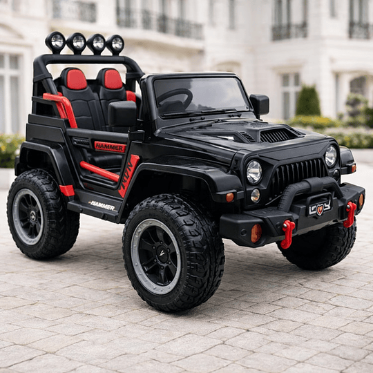 Jeep Renegade Infantil Eléctrico 12V con Control Remoto, Luces LED y Música – 4 Motores – 2 a 6 Años – Negro