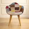 Butaca Sitial Da Vinci Patchwork en Cuerina | Diseño Moderno, Base de Haya Alemana