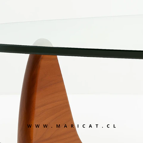 Mesa de Centro Ola con Madera y Vidrio Templado