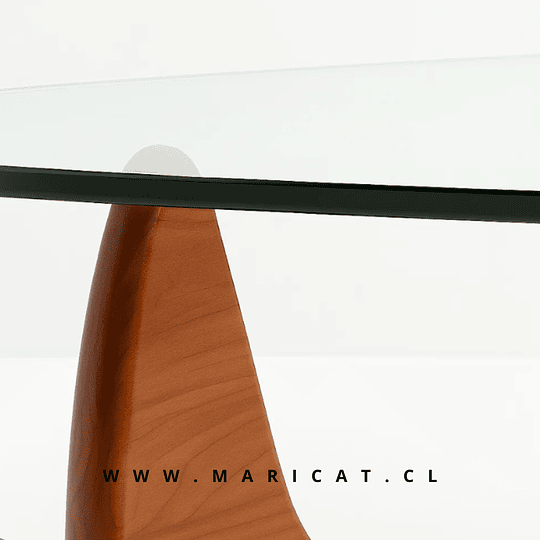 Mesa de Centro Ola con Madera y Vidrio Templado