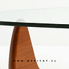 Mesa de Centro Ola con Madera y Vidrio Templado