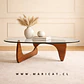 Mesa de Centro Ola con Madera y Vidrio Templado - Miniatura 1