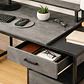 Escritorio en L para Home Office MDF Gris-Negro con Cajón Nova - Miniatura 2